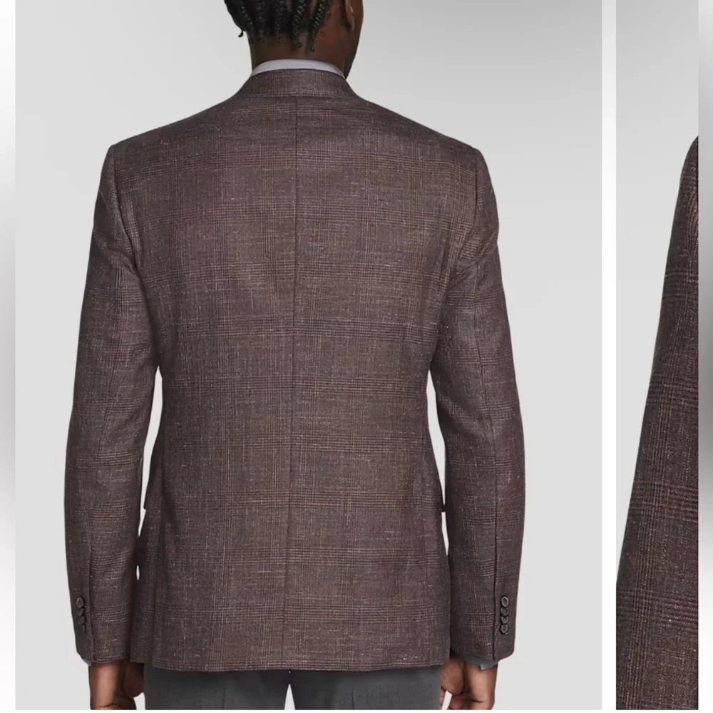 Joseph Abboud Slim Fit Wool Blend Sport Coat Purple Large